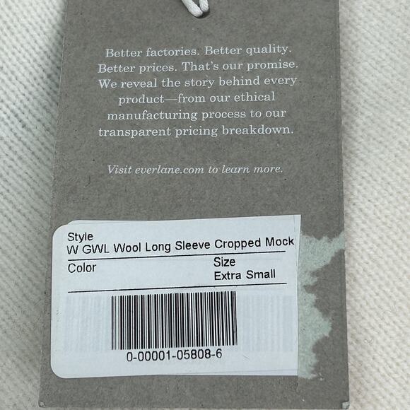 Everlane The Good Merino Wool Mock Neck Sweater Bone Women's XS NWT FLAWS - Picture 14 of 16